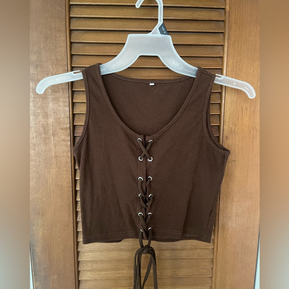 Brown crop top